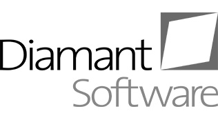 Schwarzweiß Logo der Firma Diamant Software