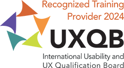 UXQB-Logo mit Text: Recognized Training Provider 2024