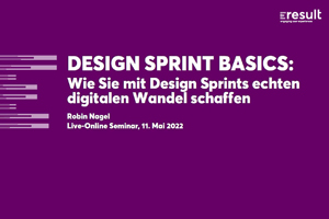 Startfolie mit Titel zum UX-Webinar "Design Sprint Basics"