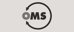 Schwarzweiß Logo der OMS Prüfservice GmbH.