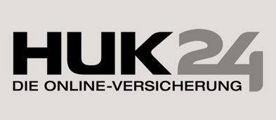 Schwarzweiß Logo der Online Versicherung HUK24.
