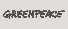 Schwarzweiß Logo der Organisation Greenpeace.
