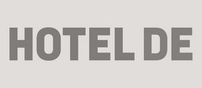 Schwarzweiß Logo der Hotelbuchungsplattform Hotel DE. 