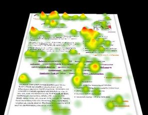 Heatmap als Resultat der Aufbereitung von Blickdaten und zur Darstellung der Aufmerksamkeitsverteilung 